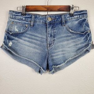Free People Distressed Denim Shorts